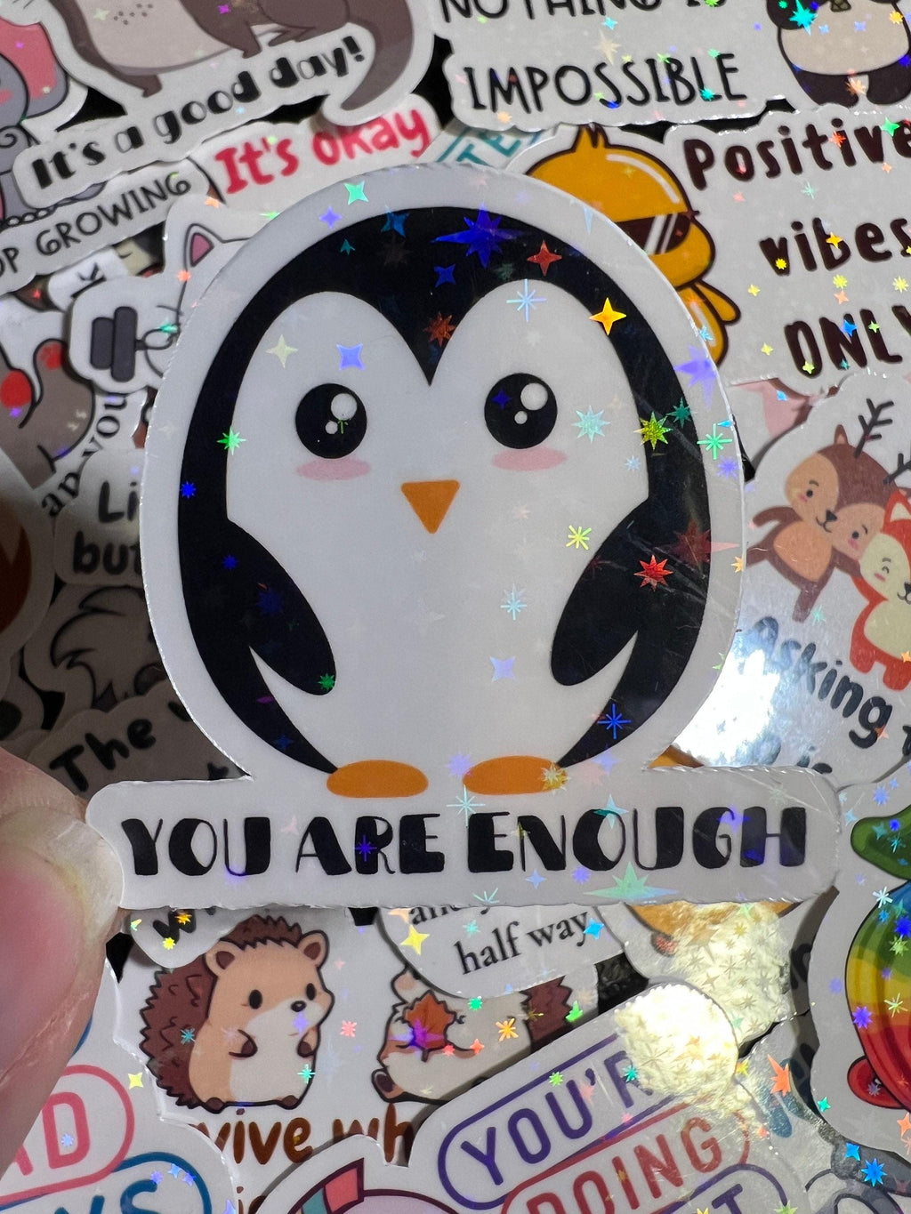 Mental Health Stickers, Positivity Stickers – Animals, Motivational Affirmations (25 Pack)