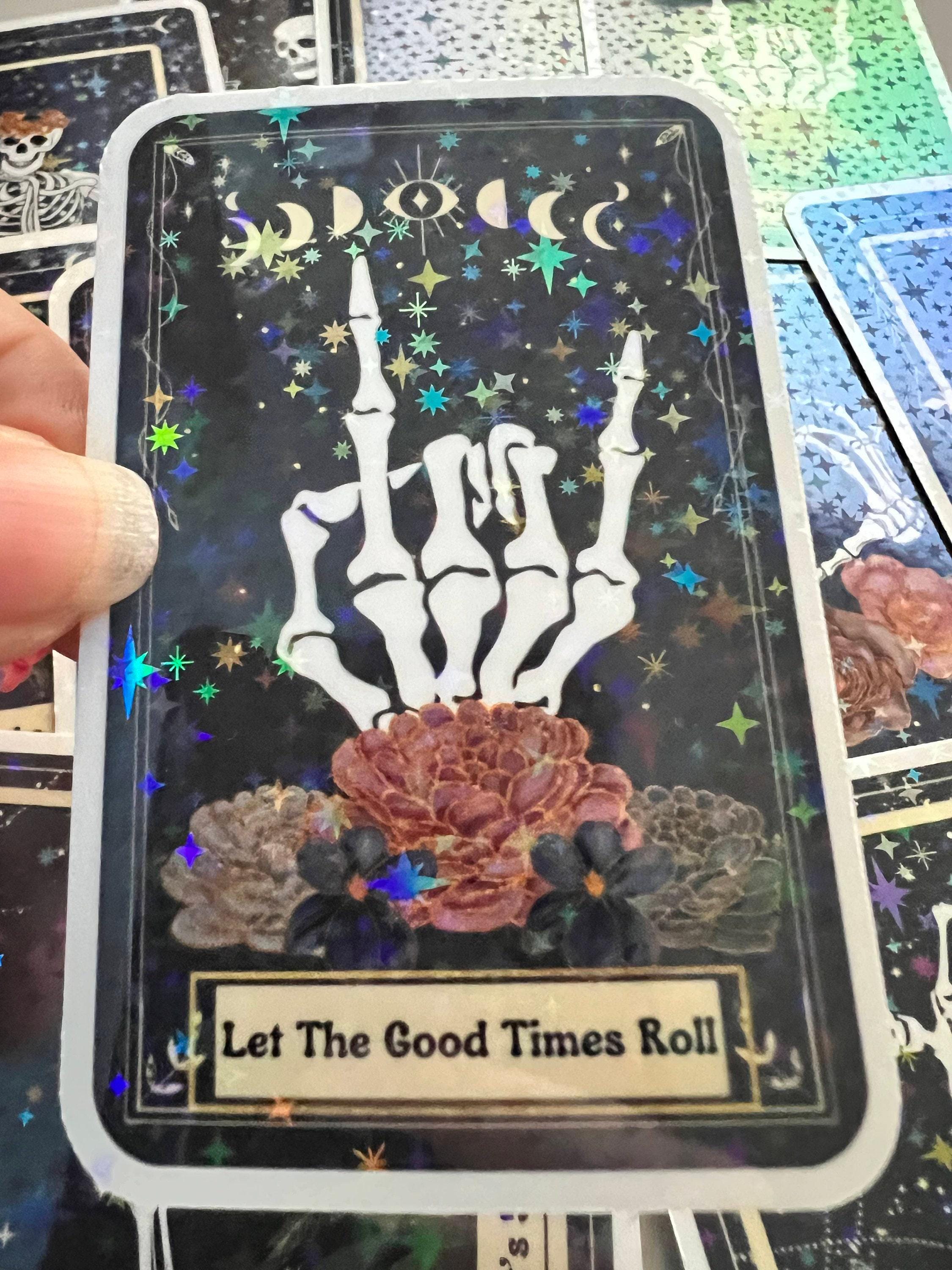 Holographic Tarot Skeleton Stickers – Funny Tarot Lover Gift Pack