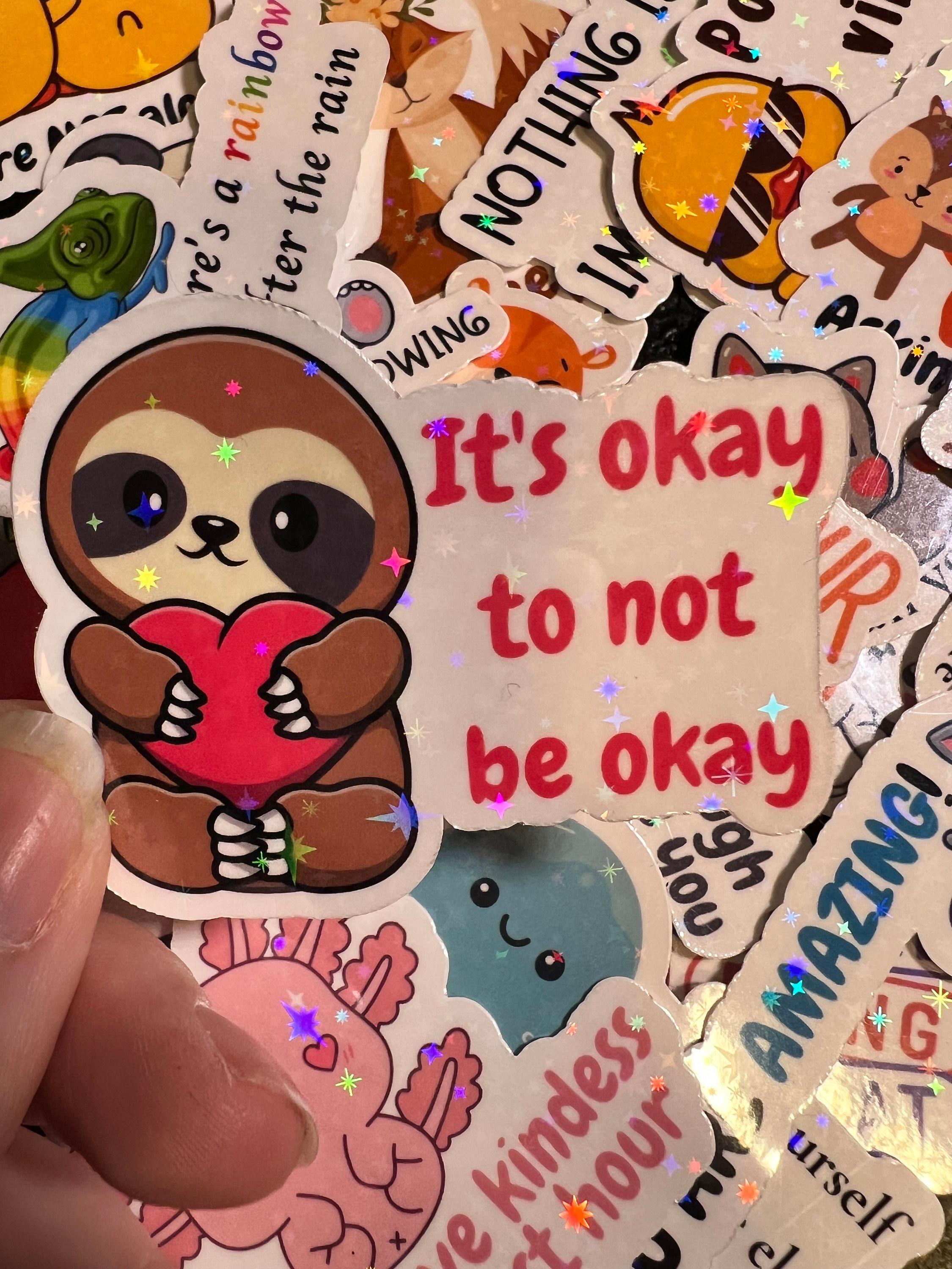 Mental Health Stickers, Positivity Stickers – Animals, Motivational Affirmations (25 Pack)