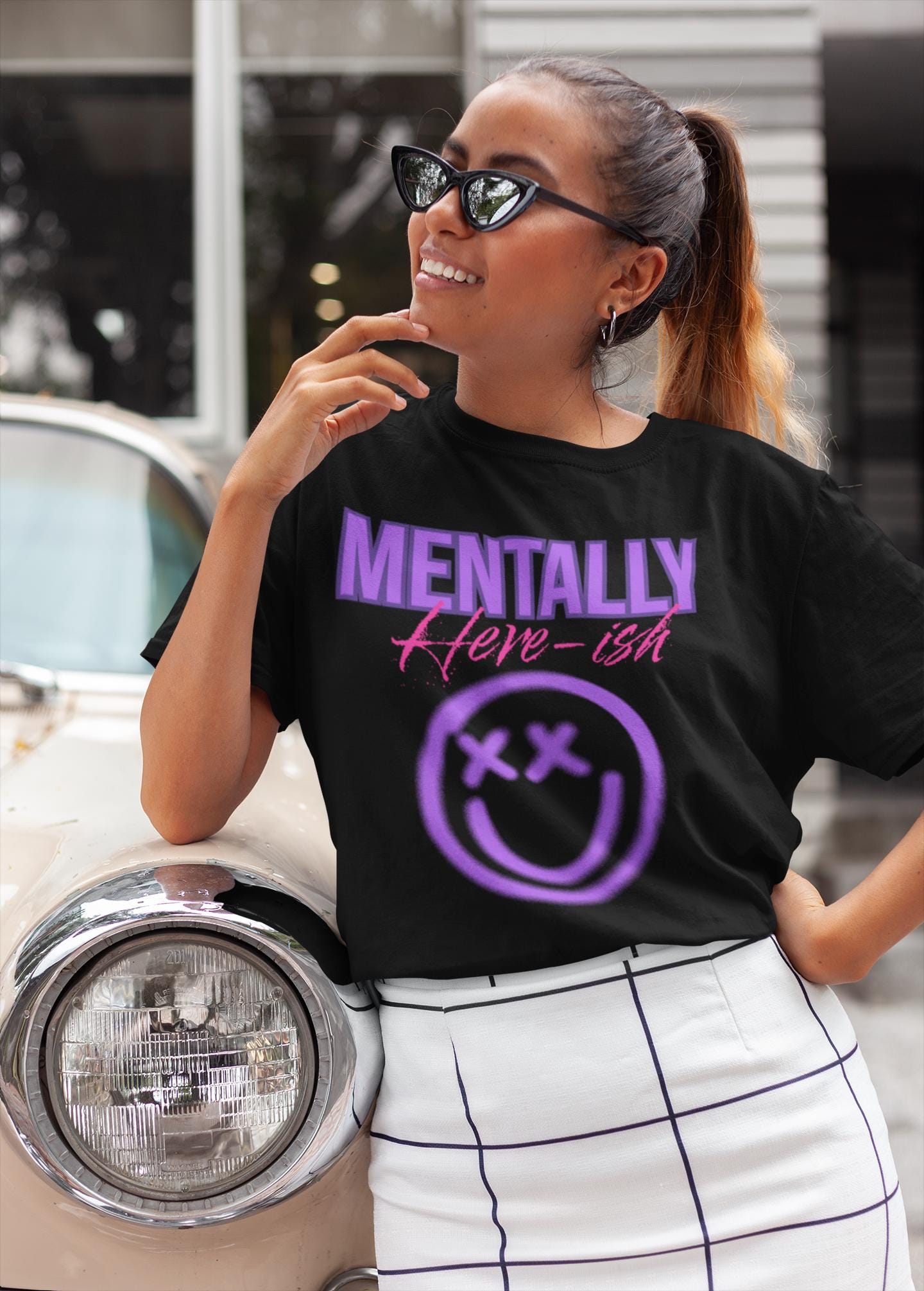 Funny Mental Health Shirt, Mentally Here-ish Shirt
