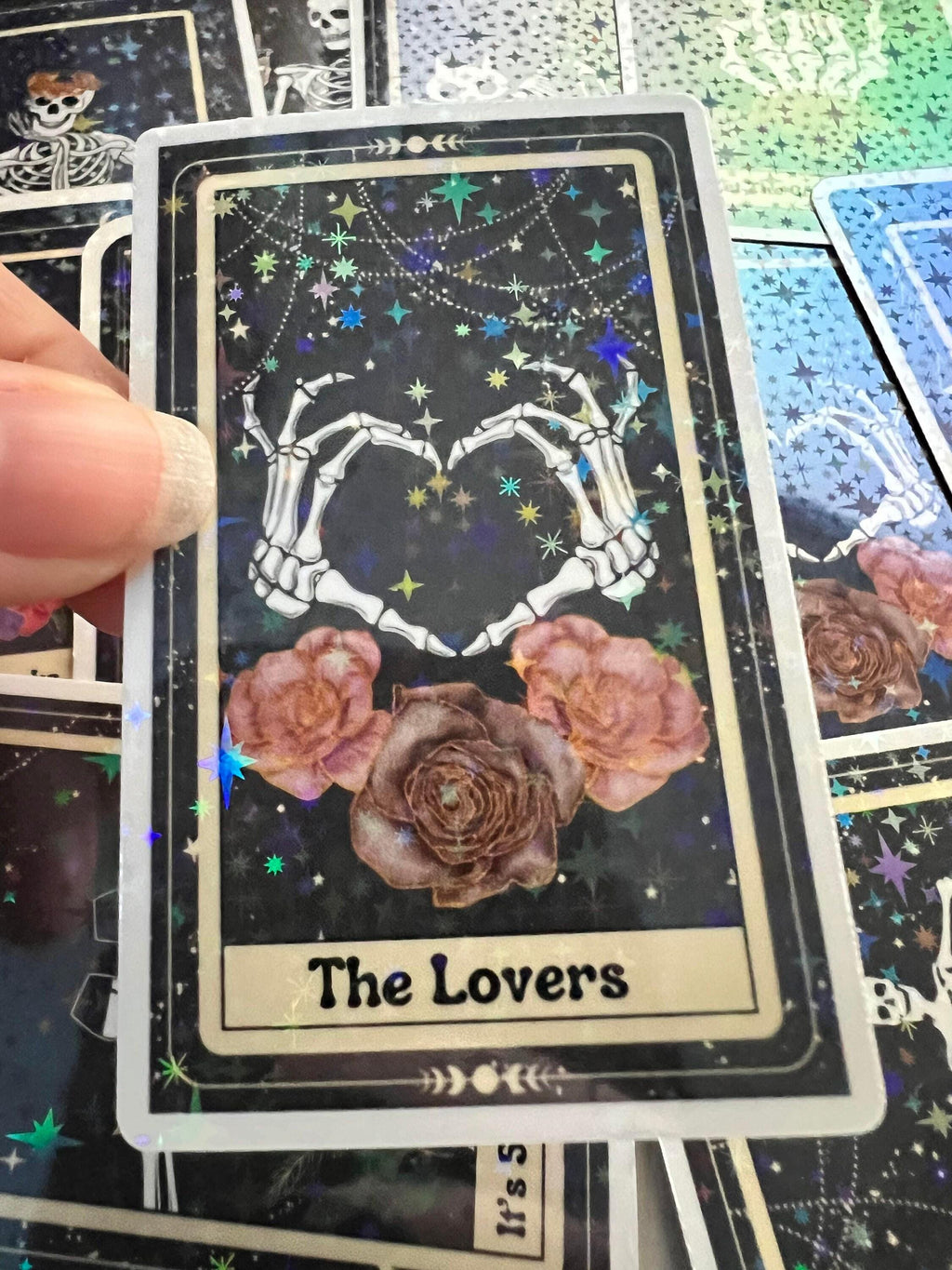 Holographic Tarot Skeleton Stickers – Funny Tarot Lover Gift Pack