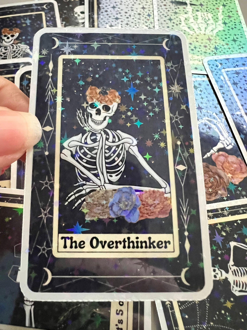 Holographic Tarot Skeleton Stickers – Funny Tarot Lover Gift Pack