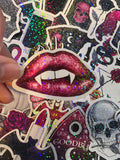 Pink and Black Goth Halloween Sticker Pack of 40 Individual Stickers