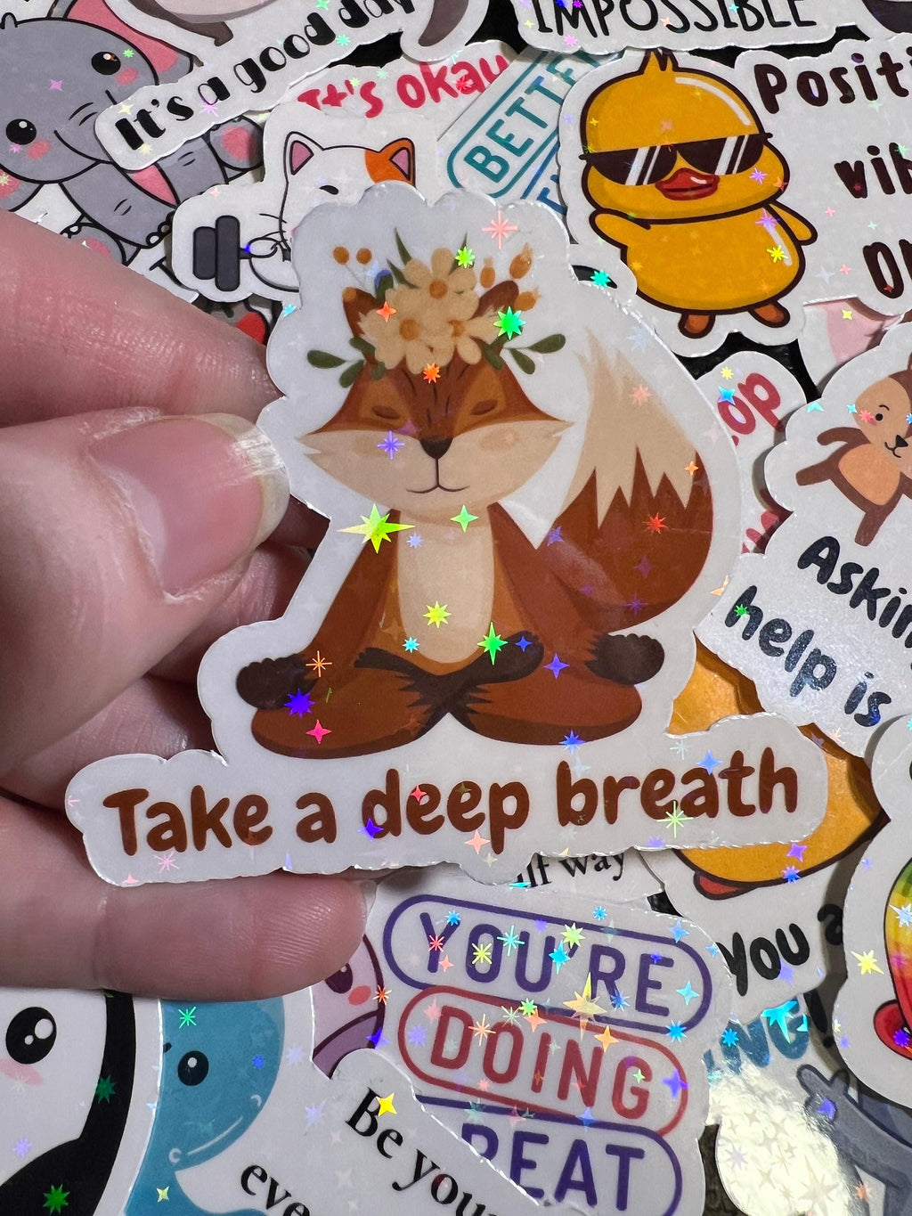 Mental Health Stickers, Positivity Stickers – Animals, Motivational Affirmations (25 Pack)