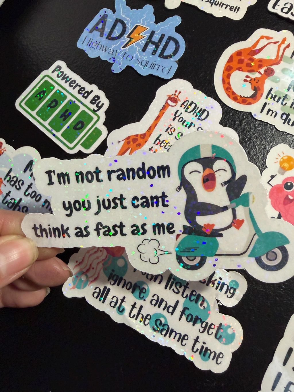 ADHD Sticker Pack - 15 Holographic vinyl stickers