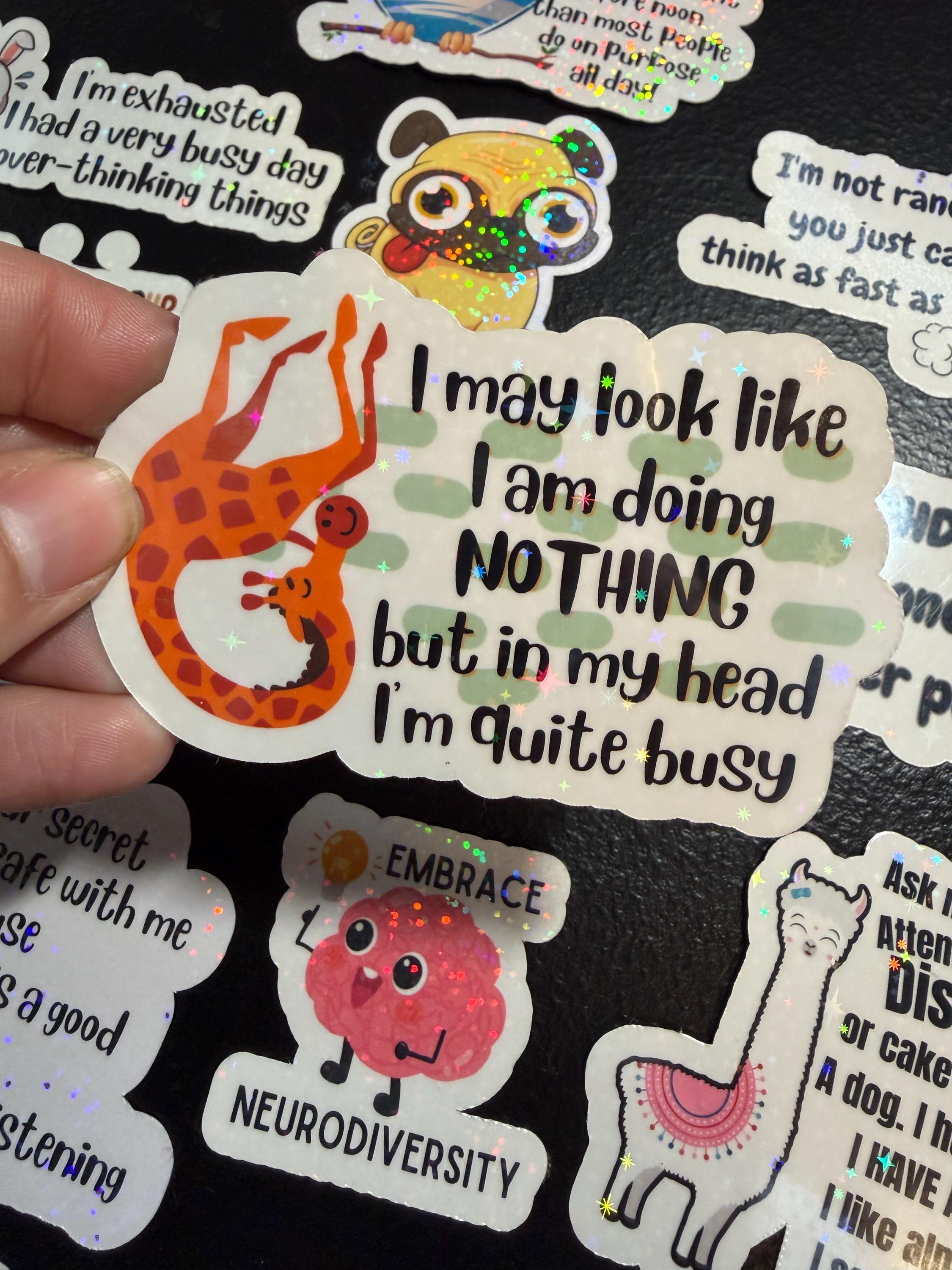 ADHD Sticker Pack - 15 Holographic vinyl stickers