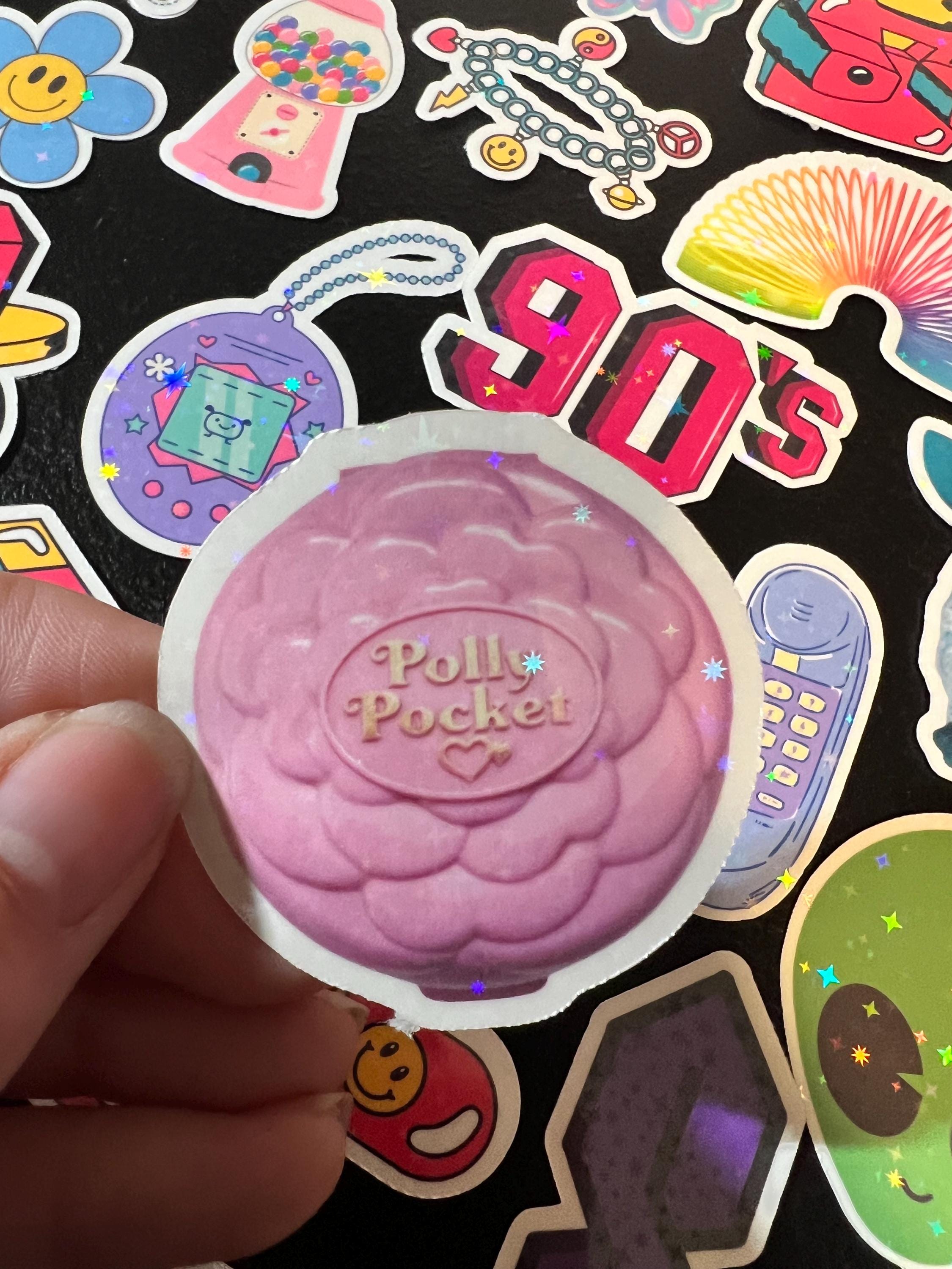 Holographic 90s Nostalgia Sticker Pack, 35 Retro Vinyl Decals (Water-Resistant)
