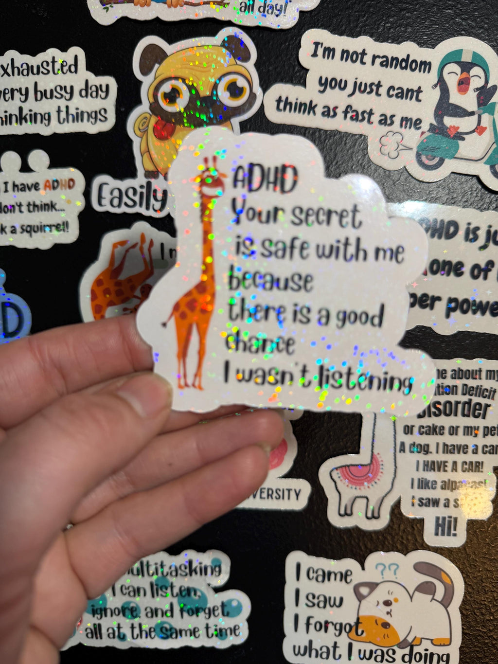 ADHD Sticker Pack - 15 Holographic vinyl stickers