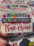True Crime Lover Sticker Pack of 20 Stickers
