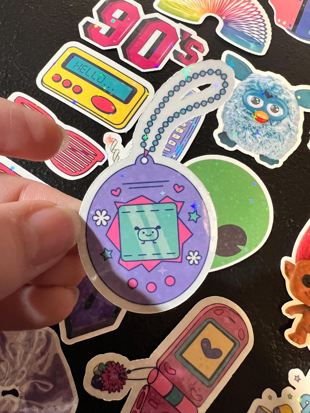 Holographic 90s Sticker Pack – Retro Vinyl Decals for Laptops, Water Bottles