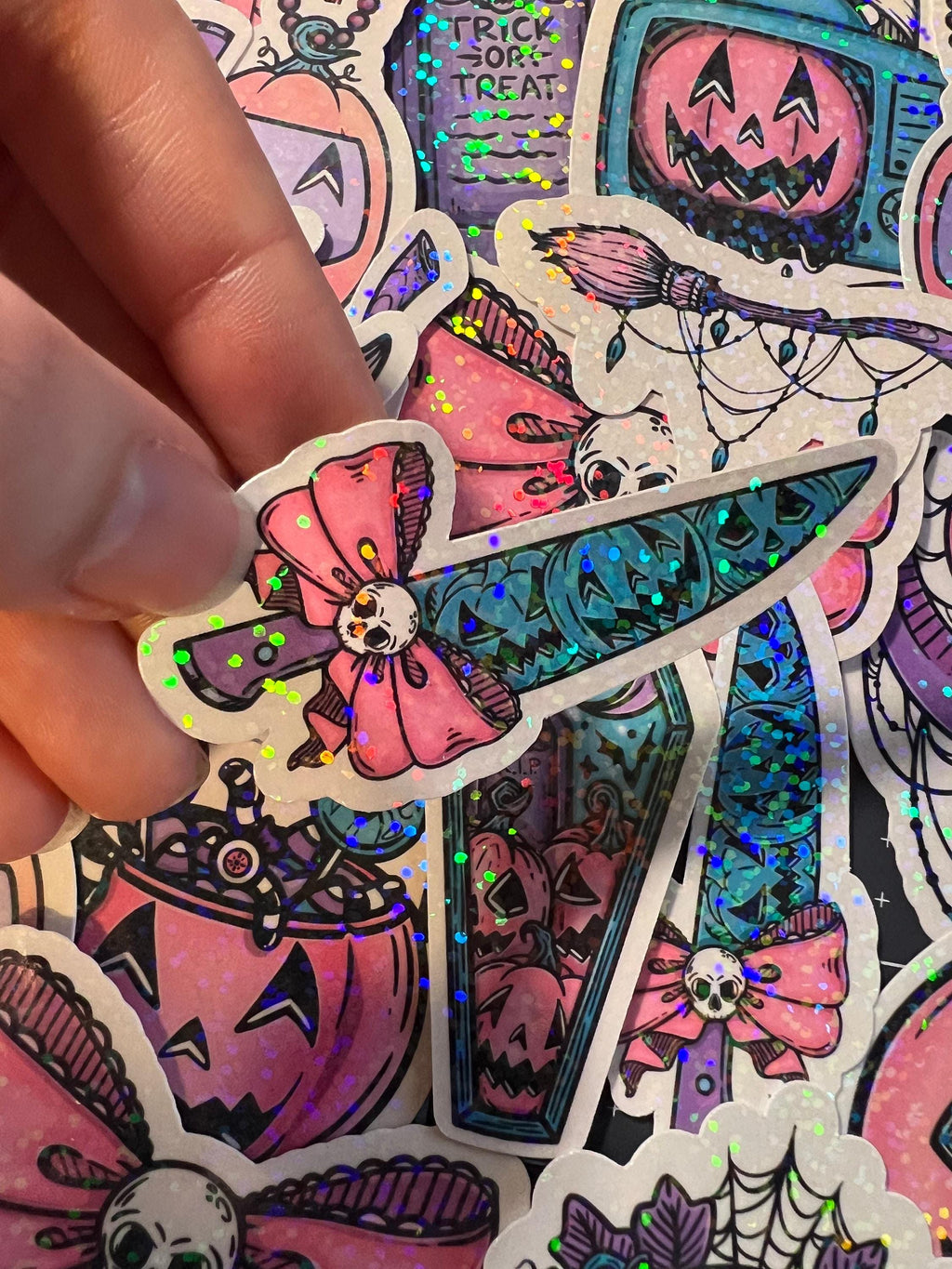 Pastel Goth Halloween Sticker Pack of 20 Holographic Stickers