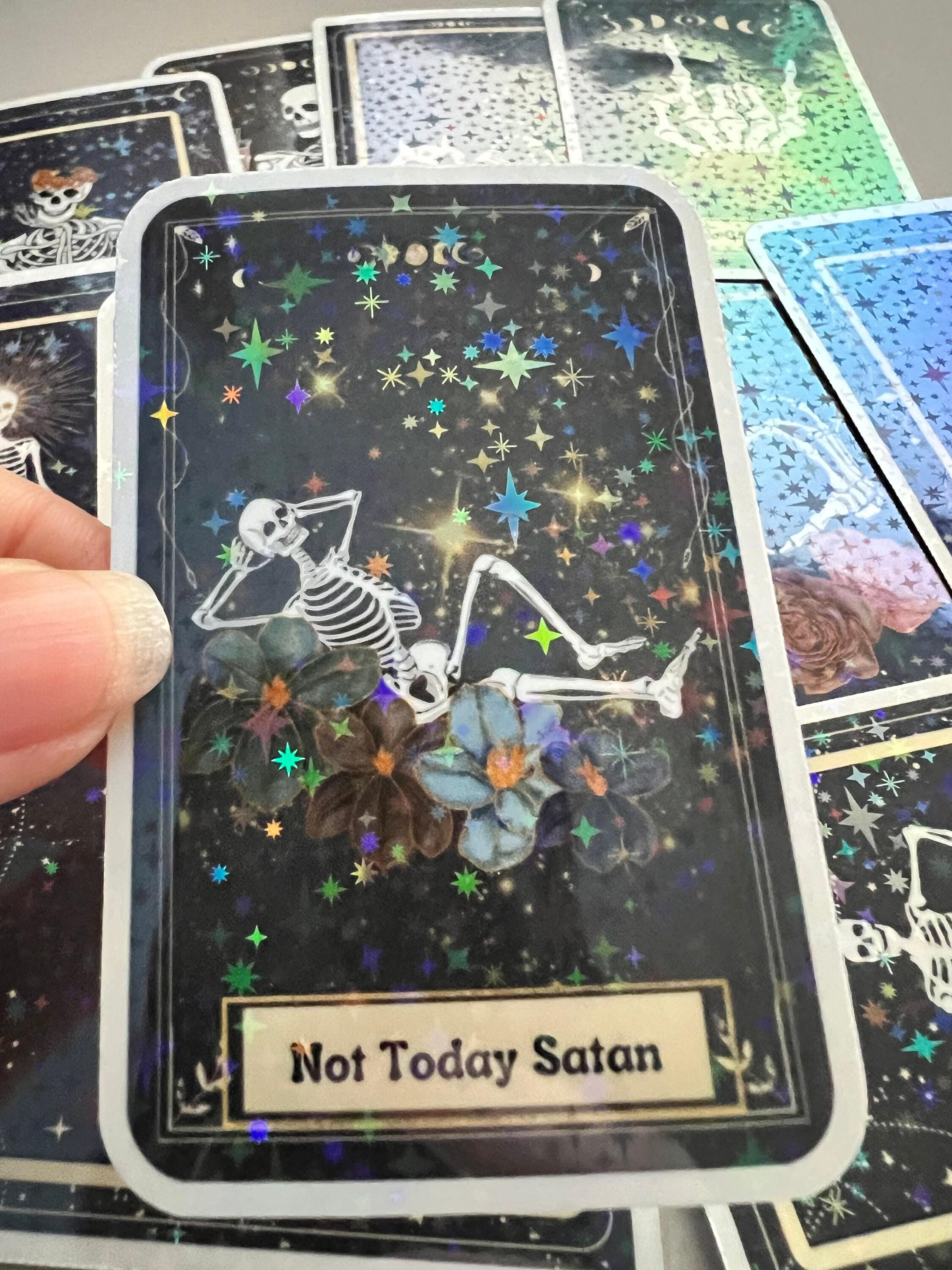 Holographic Tarot Skeleton Stickers – Funny Tarot Lover Gift Pack